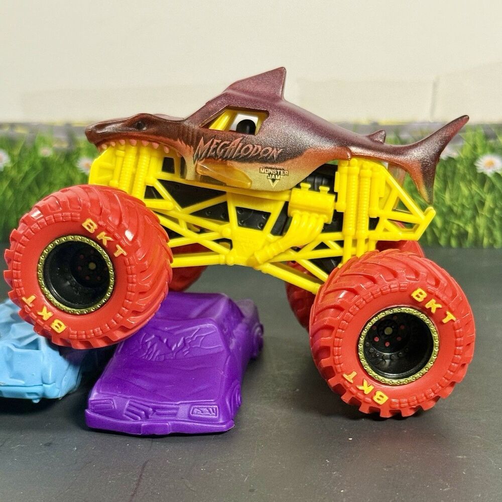 CUSTOM Monster Jam Megalodon Two Tone Red & Yellow  1:64 Monster Truck